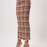 Carolina Check Knit Ankle Skirt