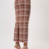 Carolina Check Knit Ankle Skirt